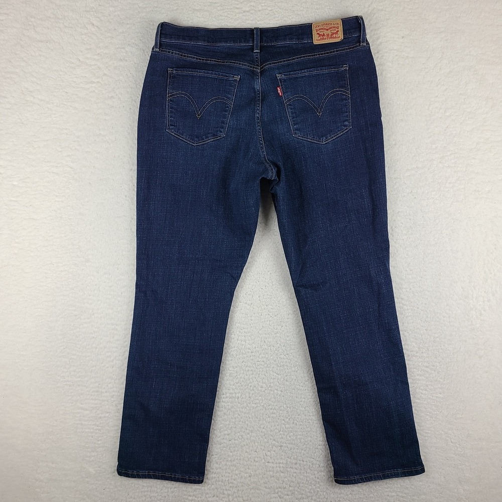 Levi's Jeans Womens 14 32x28 Blue Classic Straight‎ Leg Dark Wash Denim - Picture 12 of 14